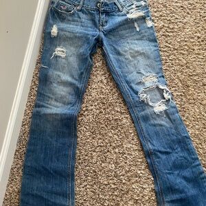 Hollister Blue Flare Distressed Jeans